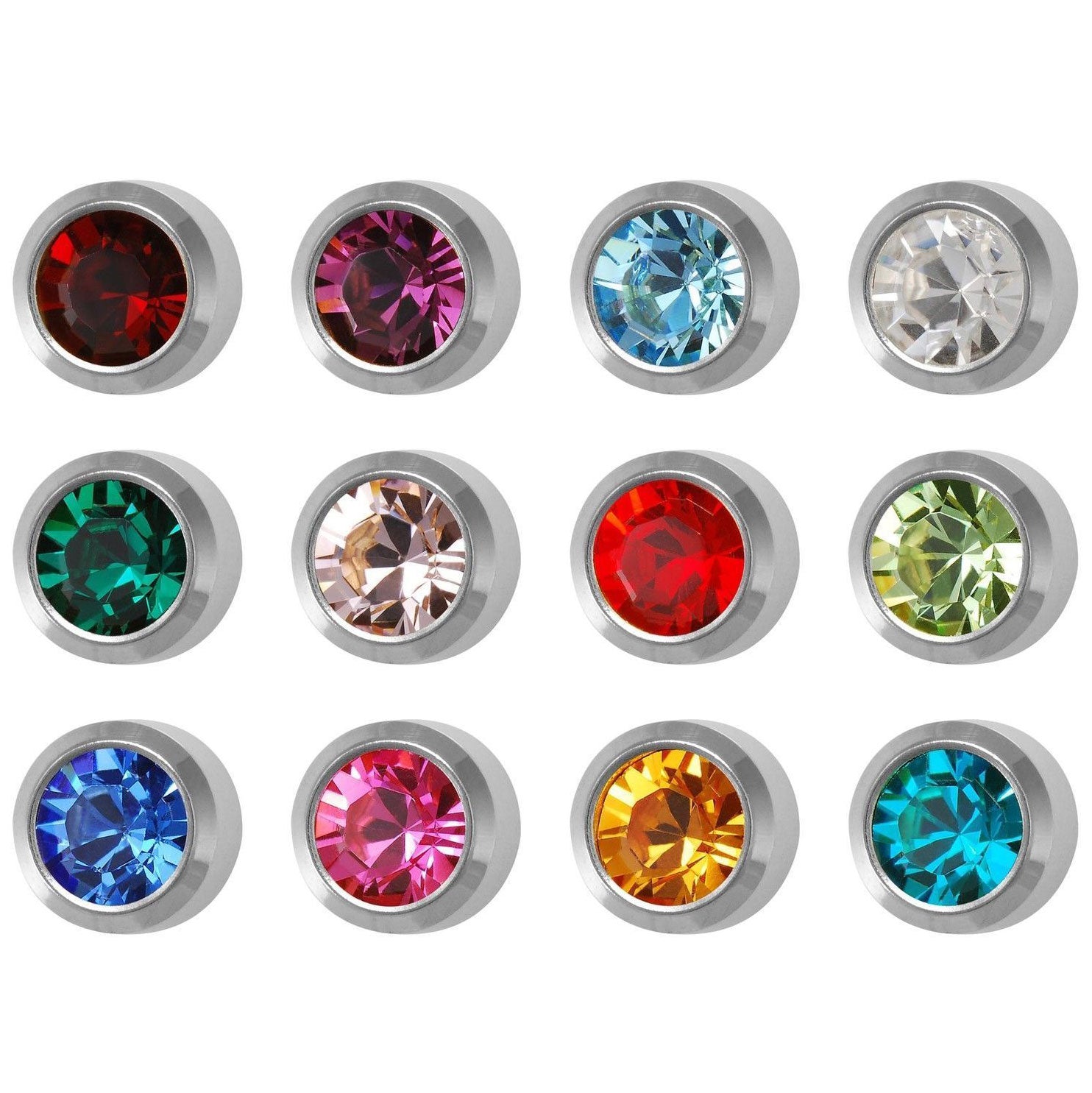 Mini 12-Month Birthstones Ear Piercing Studs