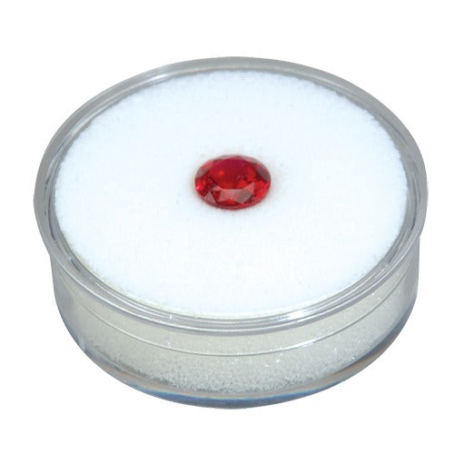 White Round Clear Box (Foam) - 1-1/8"