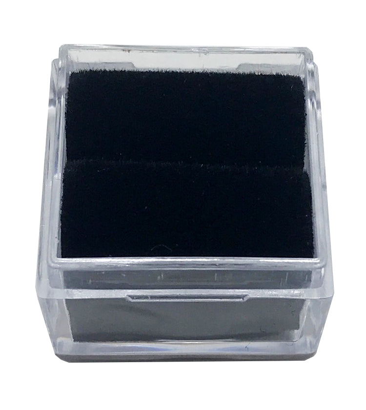 Square Acrylic Gem Boxes w/Black or White Rolled-Foam Inserts, 1" L x 1" W