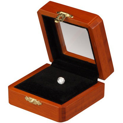 Square Glass-Top Wood Gem Boxes w/Reversible Foam Inserts, 2.75" L x 2.75" W