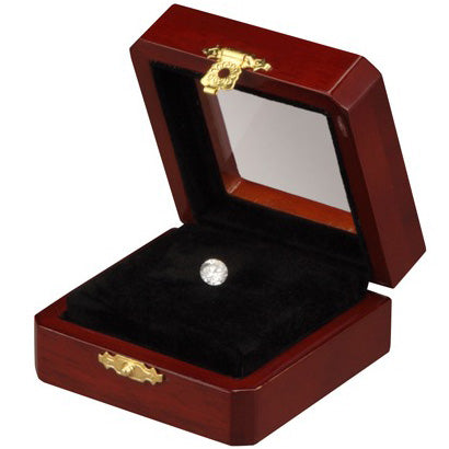 Square Glass-Top Wood Gem Boxes w/Reversible Foam Inserts, 2.75" L x 2.75" W