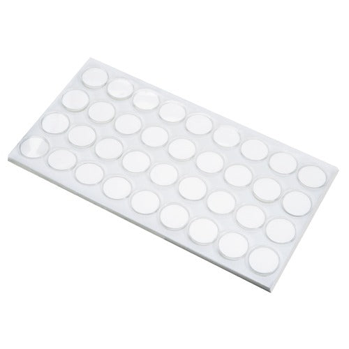 36 Acrylic 1.375" Ø Gem Jars Inserts in Foam Foam Tray Liners, 14.75" L x 8.25" W