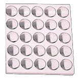 25 Acrylic 1.13" Ø Gem Jars Inserts in Foam Foam Tray Liners, 7.88" L x 7.88" W