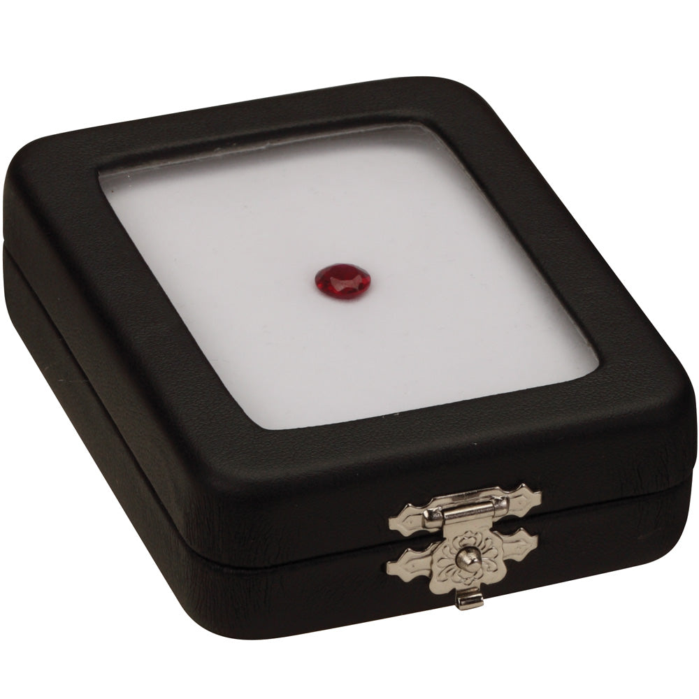 Glass-Top Gem Boxes w/Reversible Flat-Foam Inserts in Onyx