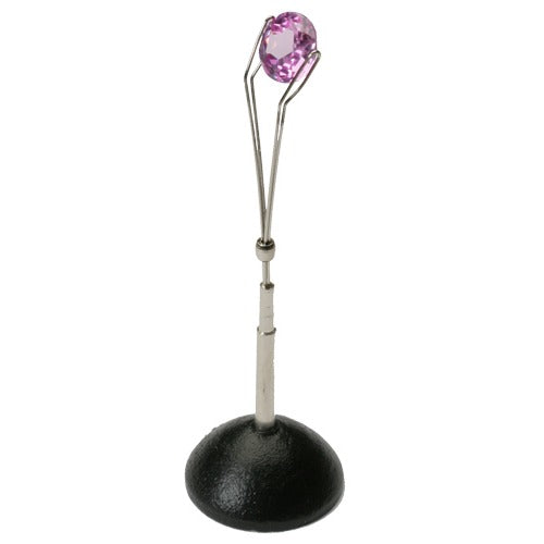 2-Prong Upright Wire Gemstone Displays on Round Base