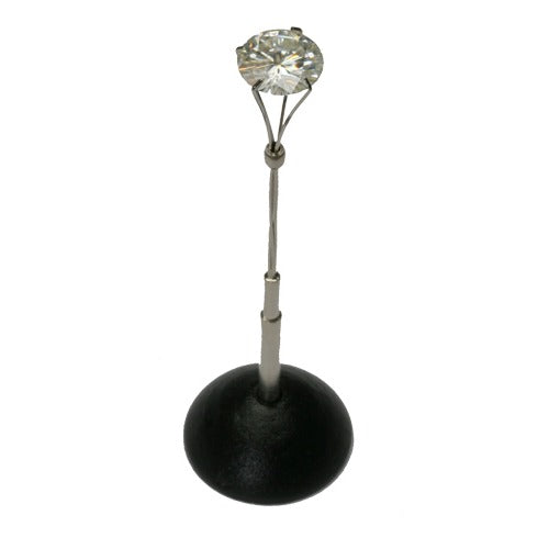 4-Prong Upright Wire Gemstone Displays on Round Base