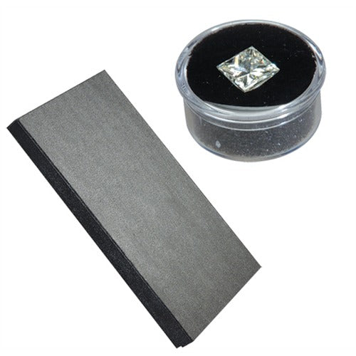 50 Acrylic 1.13" Ø Gem Jars w/Black Flat-Foam Inserts in Black Wood Trays, 14.75" L x 8.25" W