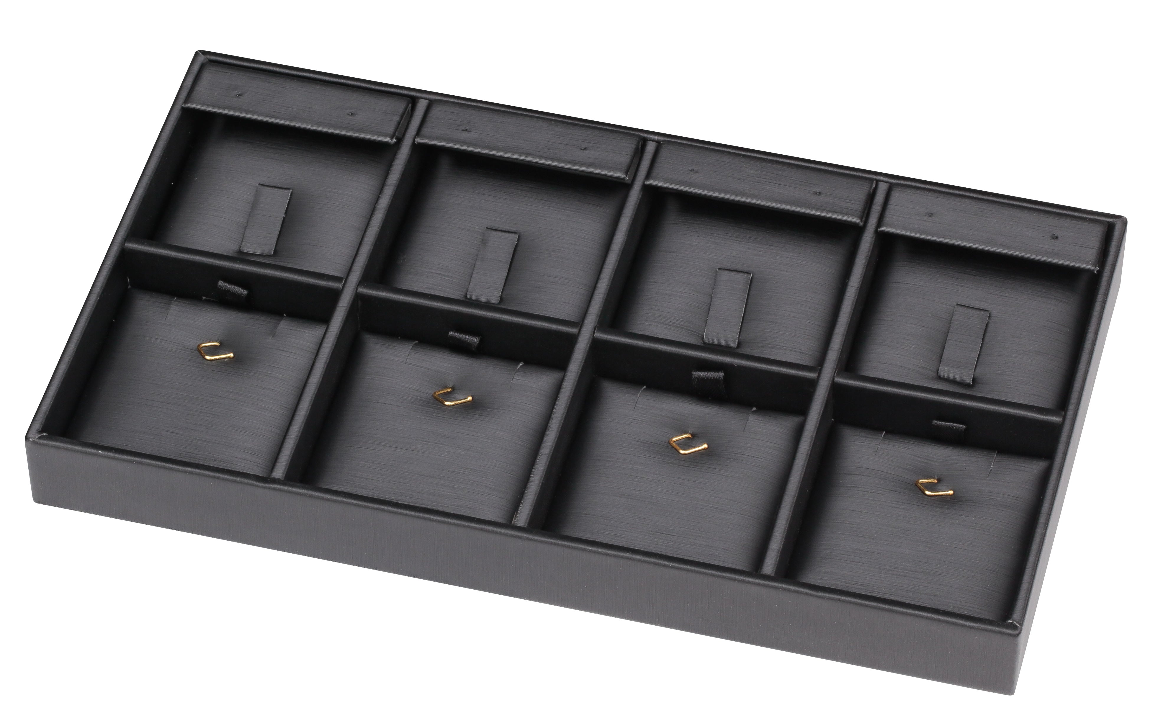 8-Compartment Jewelry Set Configurable Inner Trays, 8.13" L x 4.63" W