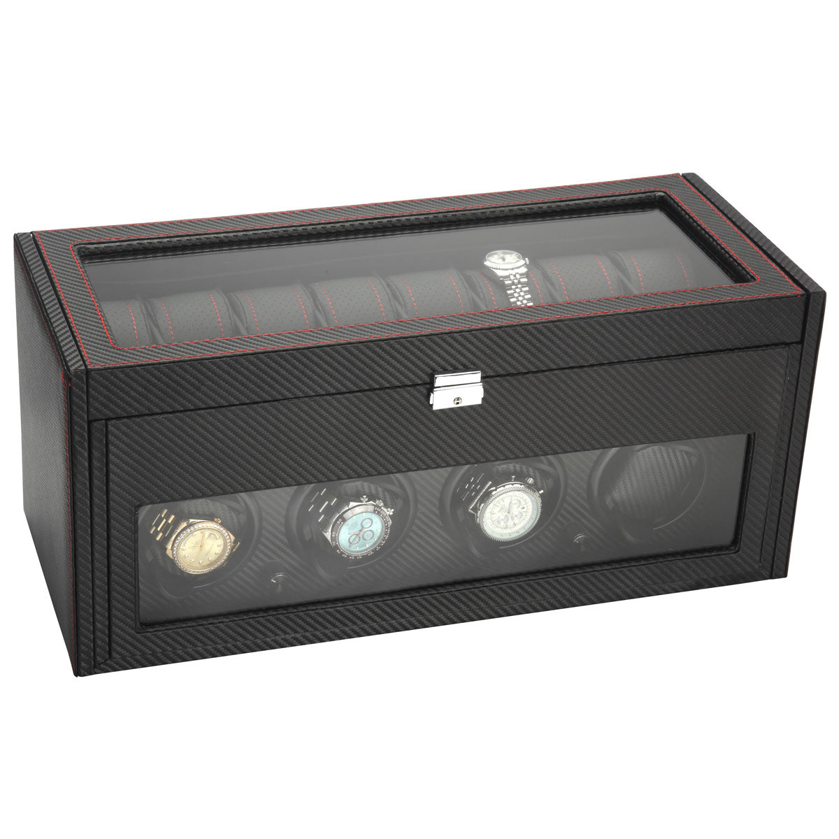 Diplomat "Modena" 4-Watch Winder in Carbon Fiber