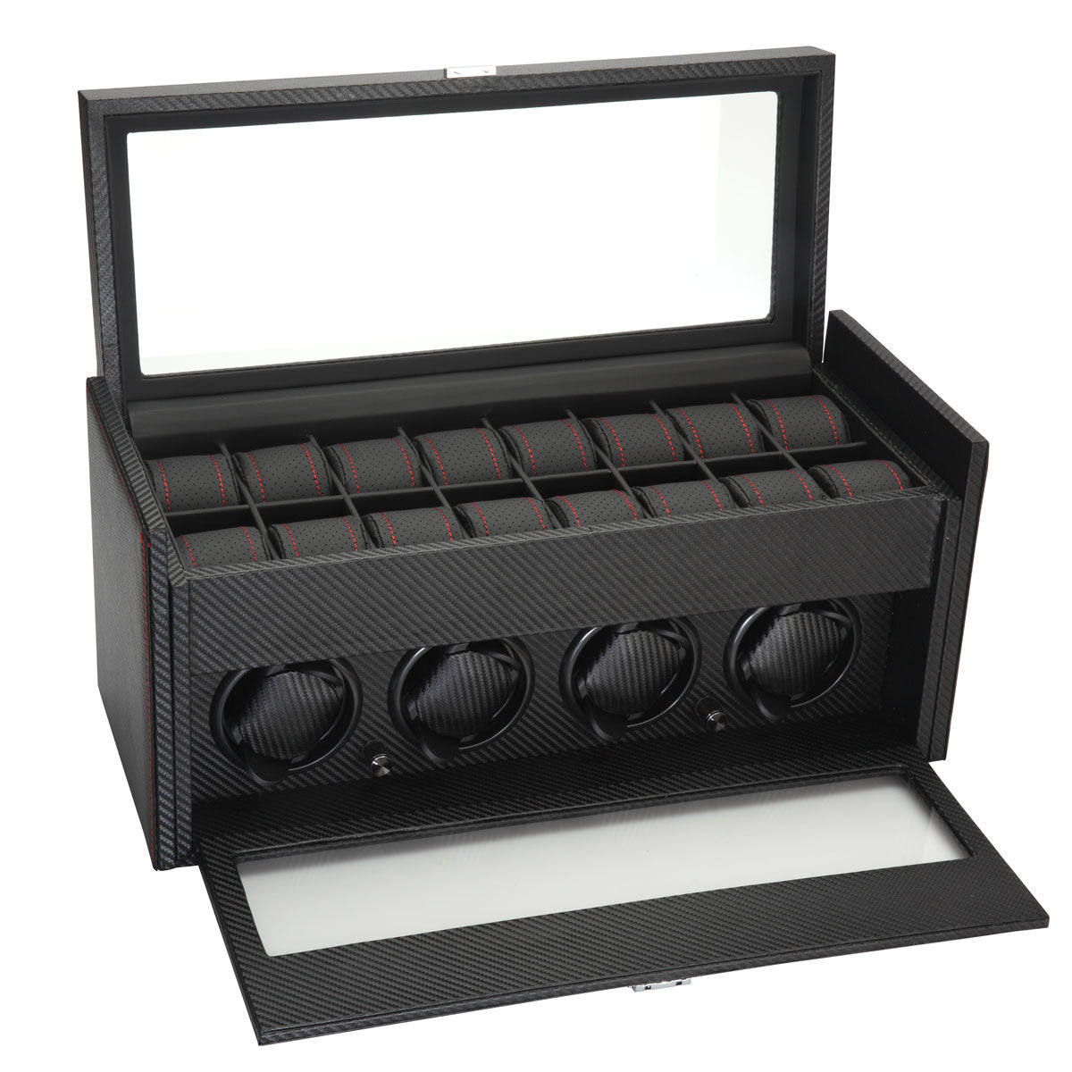 Diplomat "Modena" 4-Watch Winder in Carbon Fiber