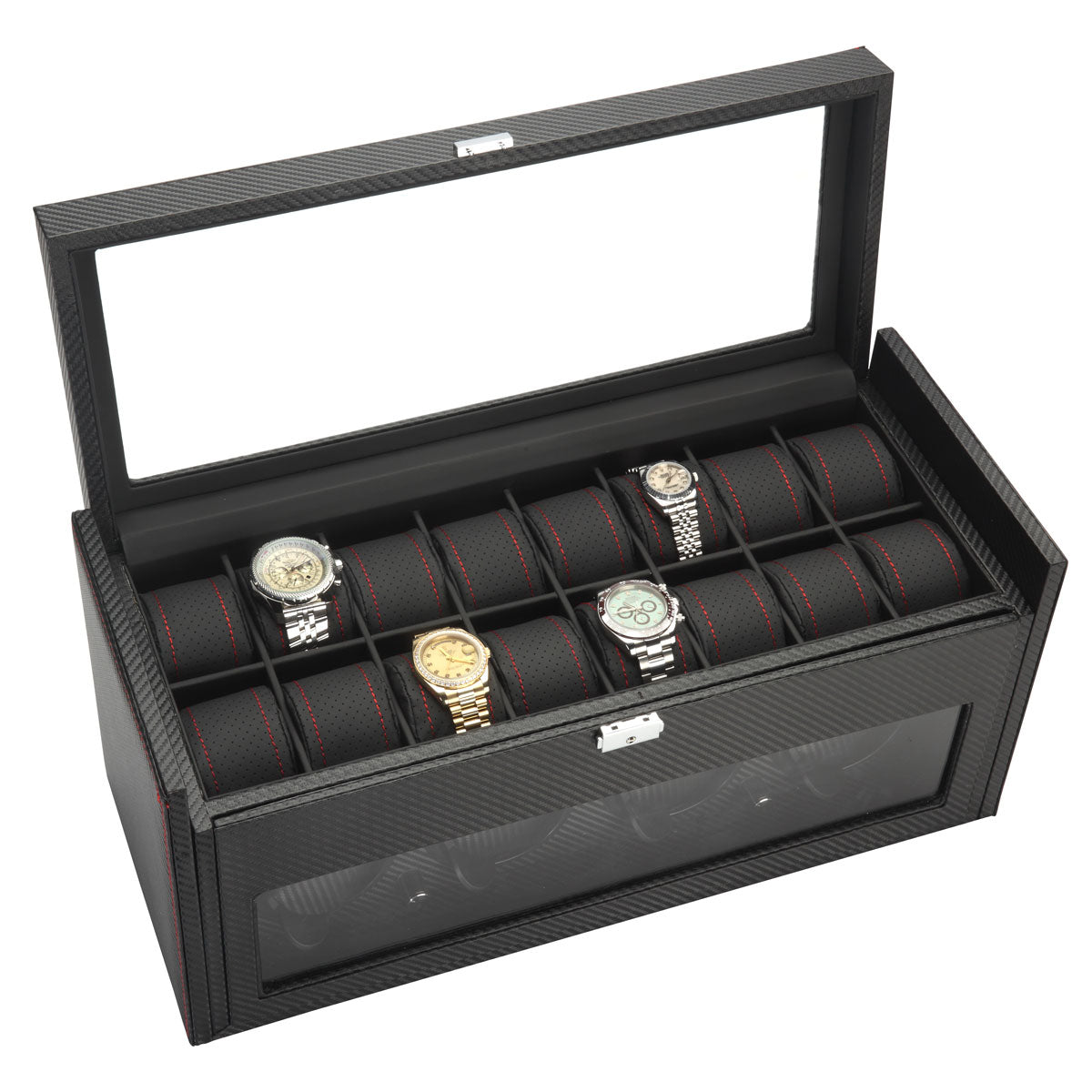 Diplomat "Modena" 4-Watch Winder in Carbon Fiber