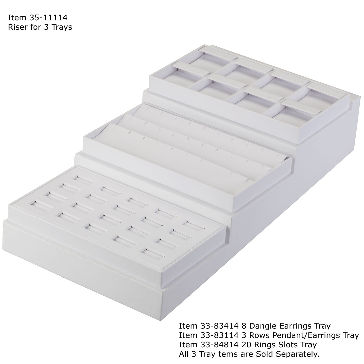 3-Level Stepped Risers for Presentation Trays, 15.75" L x 8.5" W