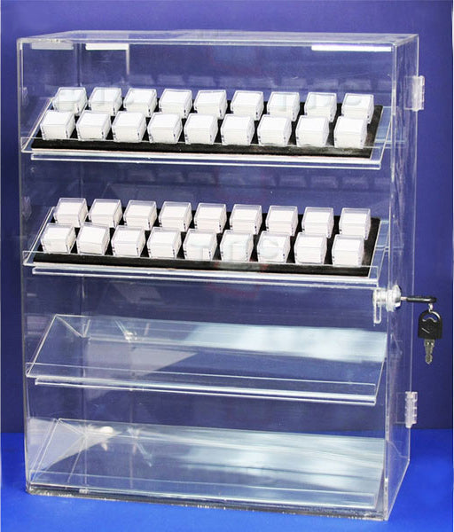 4-Level Acrylic Showcases w/Removable Shelves, 13.5" L x 7.38" W