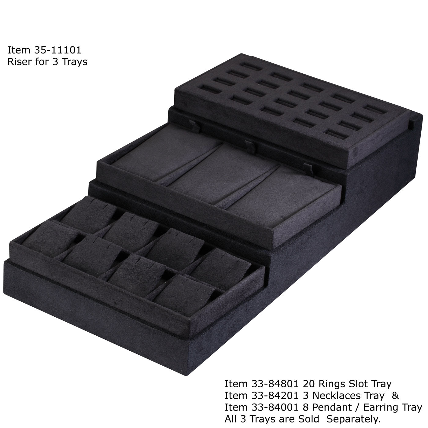 3-Level Stepped Risers for Presentation Trays, 15.75" L x 8.5" W