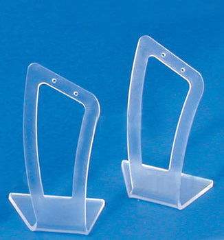 2-Piece Set of Single-Pair Frosted Acrylic Earring Displays, 1.13" L x 2.5" H