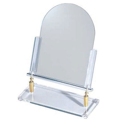 Acrylic Adjustable Brass Hinged Mirror - 16"H