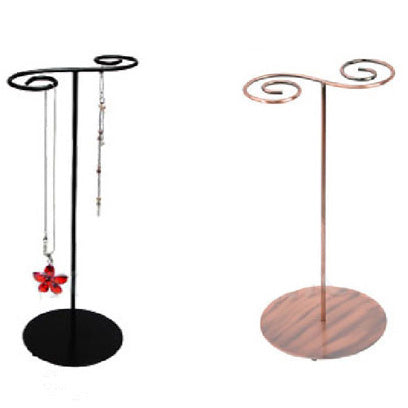 2-Hook Swirl Design Necklace Stands, 8" L x 7" W