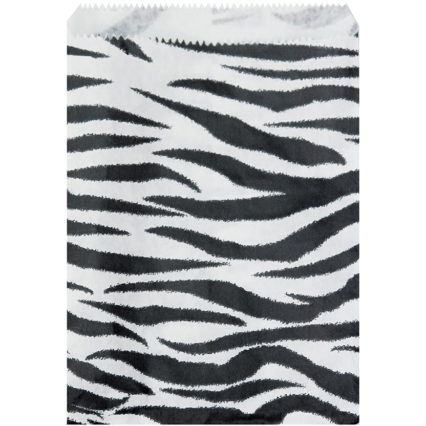 Paper Gift Bags in Black & White Zebra Print