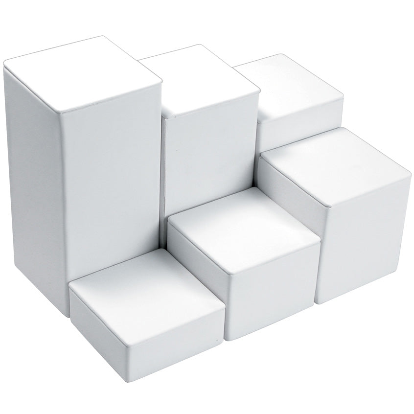 6-Piece Square Block Riser Sets, 6.13" L x 6.13" W x 1.25 to 6.25" H