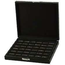 36-Slot Ring Cases in Onyx, 8.25" L x 7.38" W