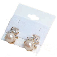 White Hanging Display Cards for Earrings (Pk/100), 1.5" L x 1" W