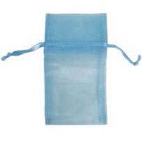 Organza Drawstring Pouches in Sheer Blue