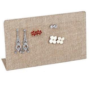 Multi-Pair Multi-Type Earring Easels in Burlap, 7.63" L x 2" W