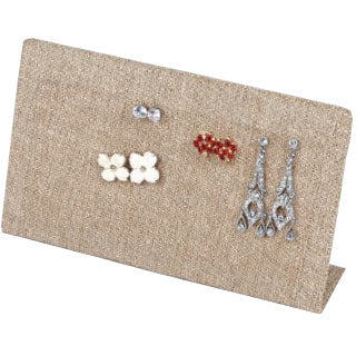 Multi-Pair Multi-Type Earring Easels in Burlap, 7.63" L x 2" W