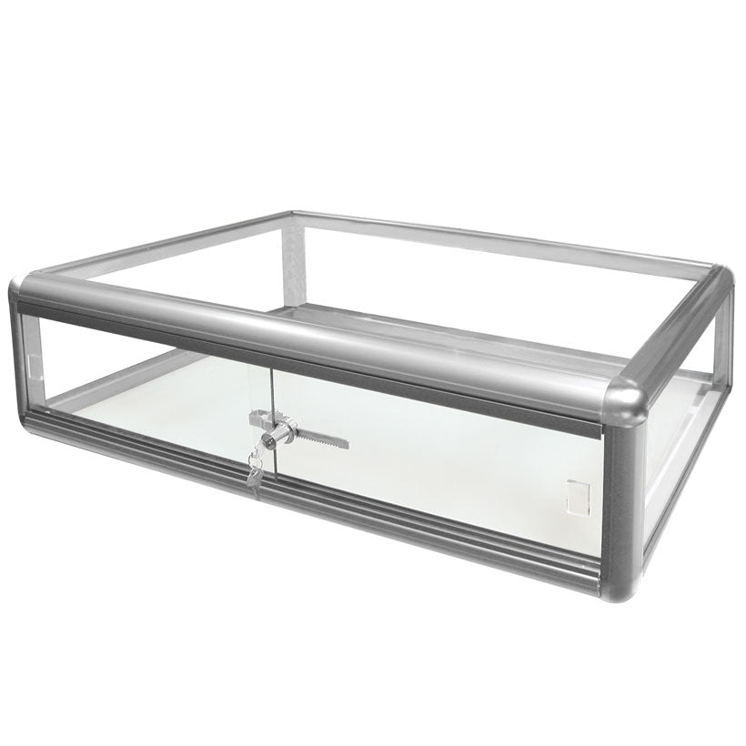 Single-Level Aluminum Showcases w/Locking Doors, 30" L x 18" W