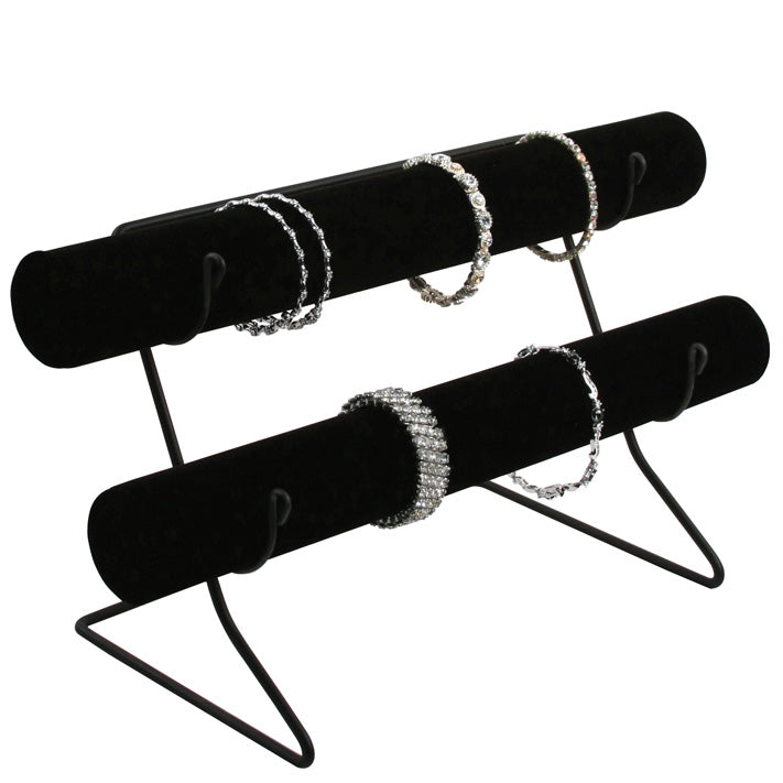 Double T-bar on Wire Base - Black Velvet