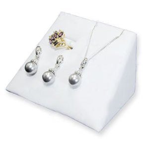 Mini Jewelry Set Combination Displays w/Back Pocket in Pearl, 3.75" L x 3.75" W