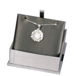 Ribbon Collection Pendant Box in Silver & Olive