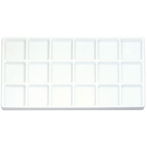 18-Compartment Plastic Inserts for Full-Size Utility Trays in White, 14.13" L x 7.63" W