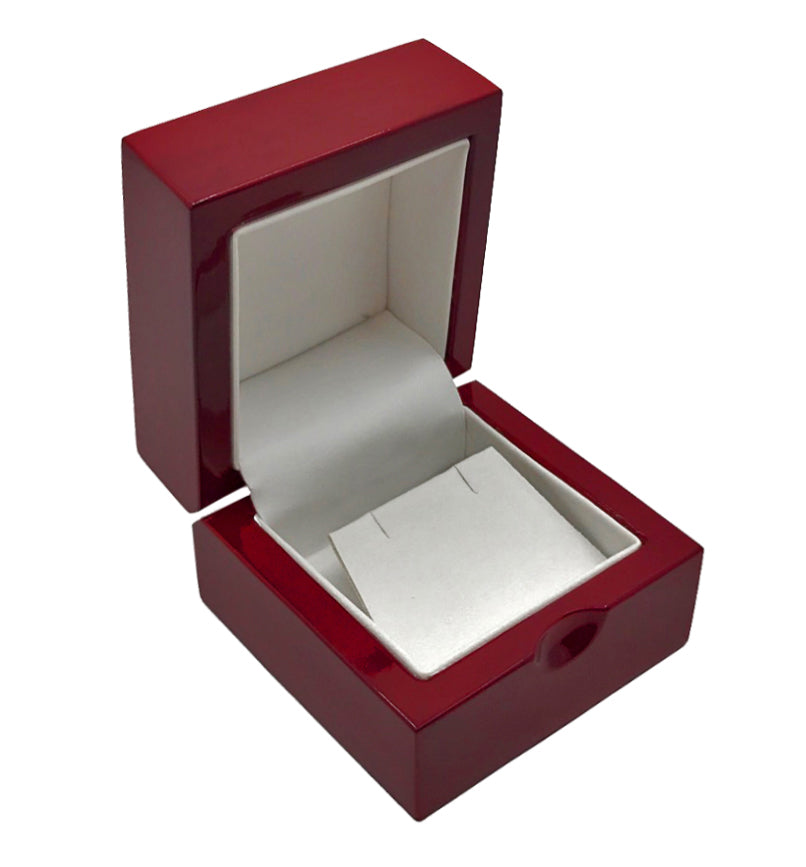 "Madagascar" Stud Earring or Pendant Box in Mahogany & Pearl