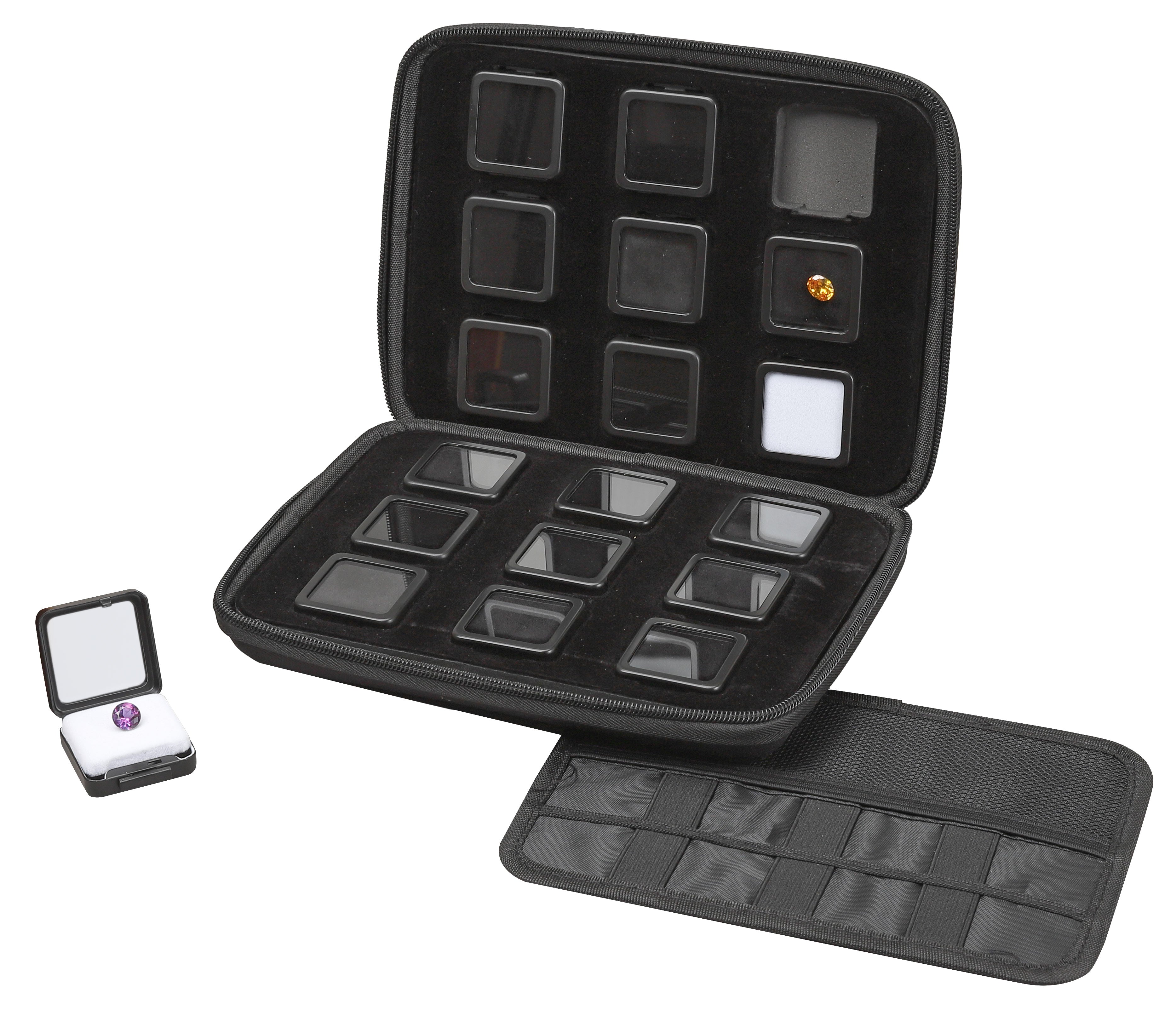 18 Metal Gem Boxes (40mm) in Zippered Folder