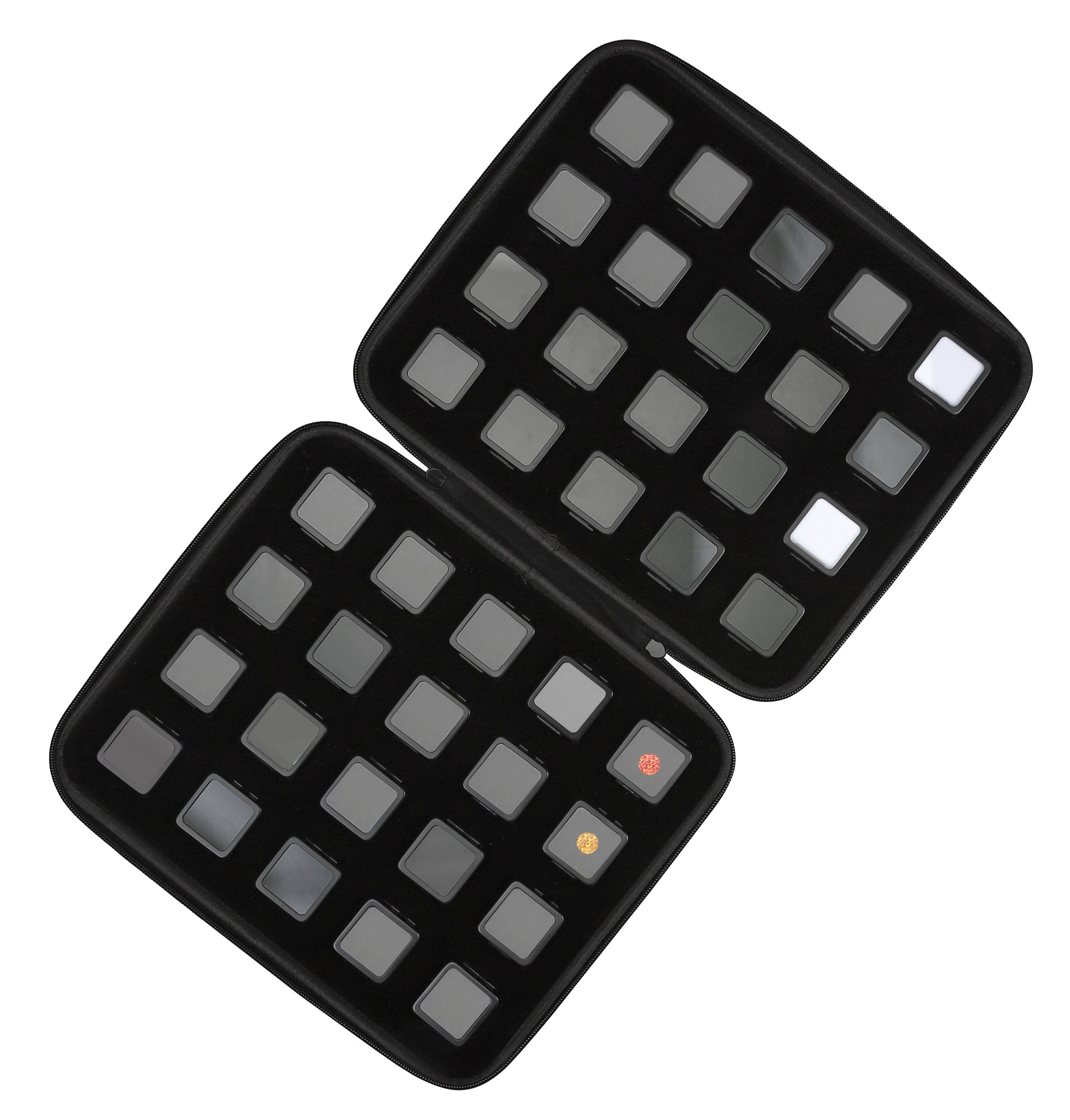 40 Metal Gem Boxes (40mm) in Zippered Folder