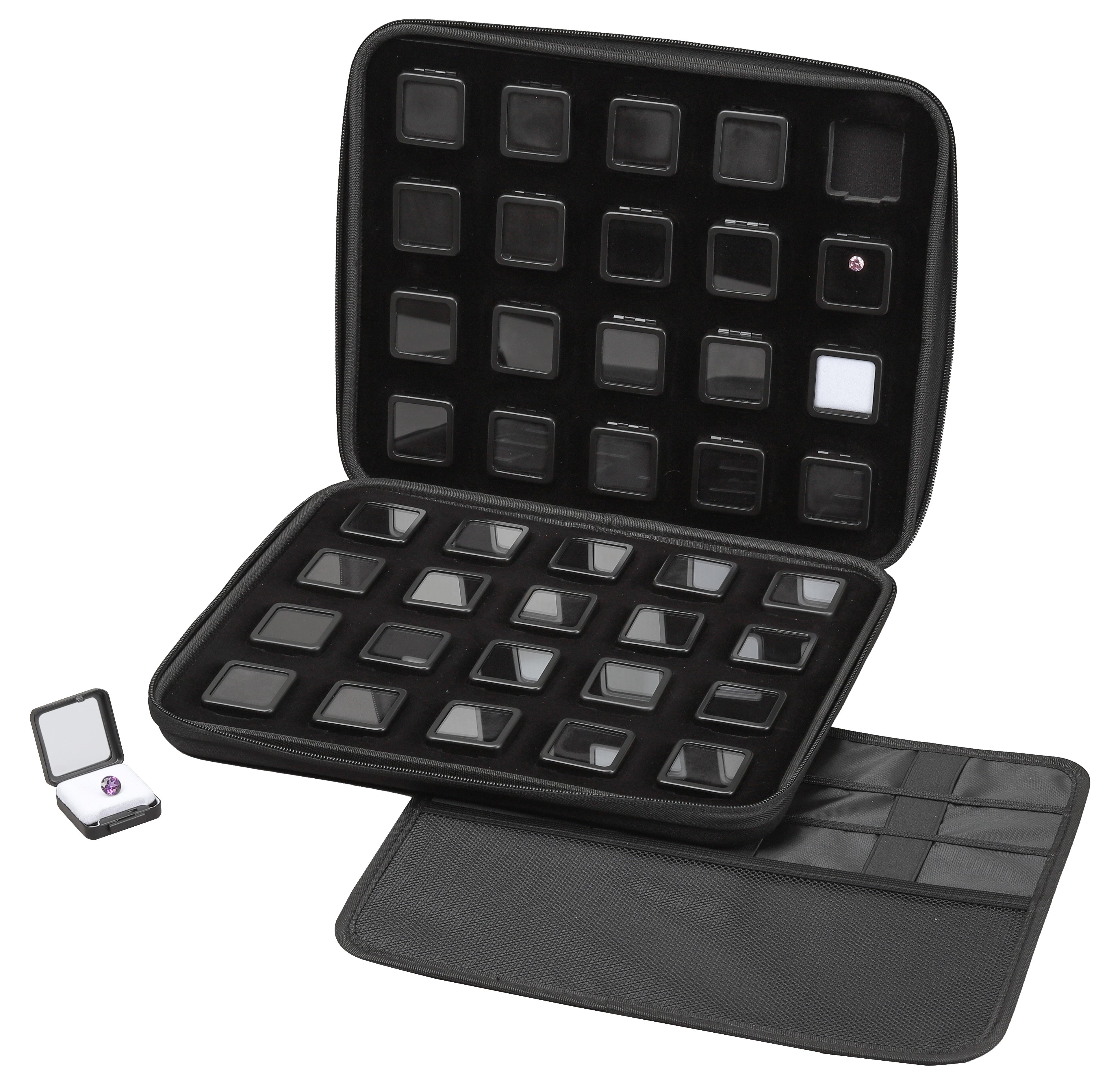40 Metal Gem Boxes (40mm) in Zippered Folder