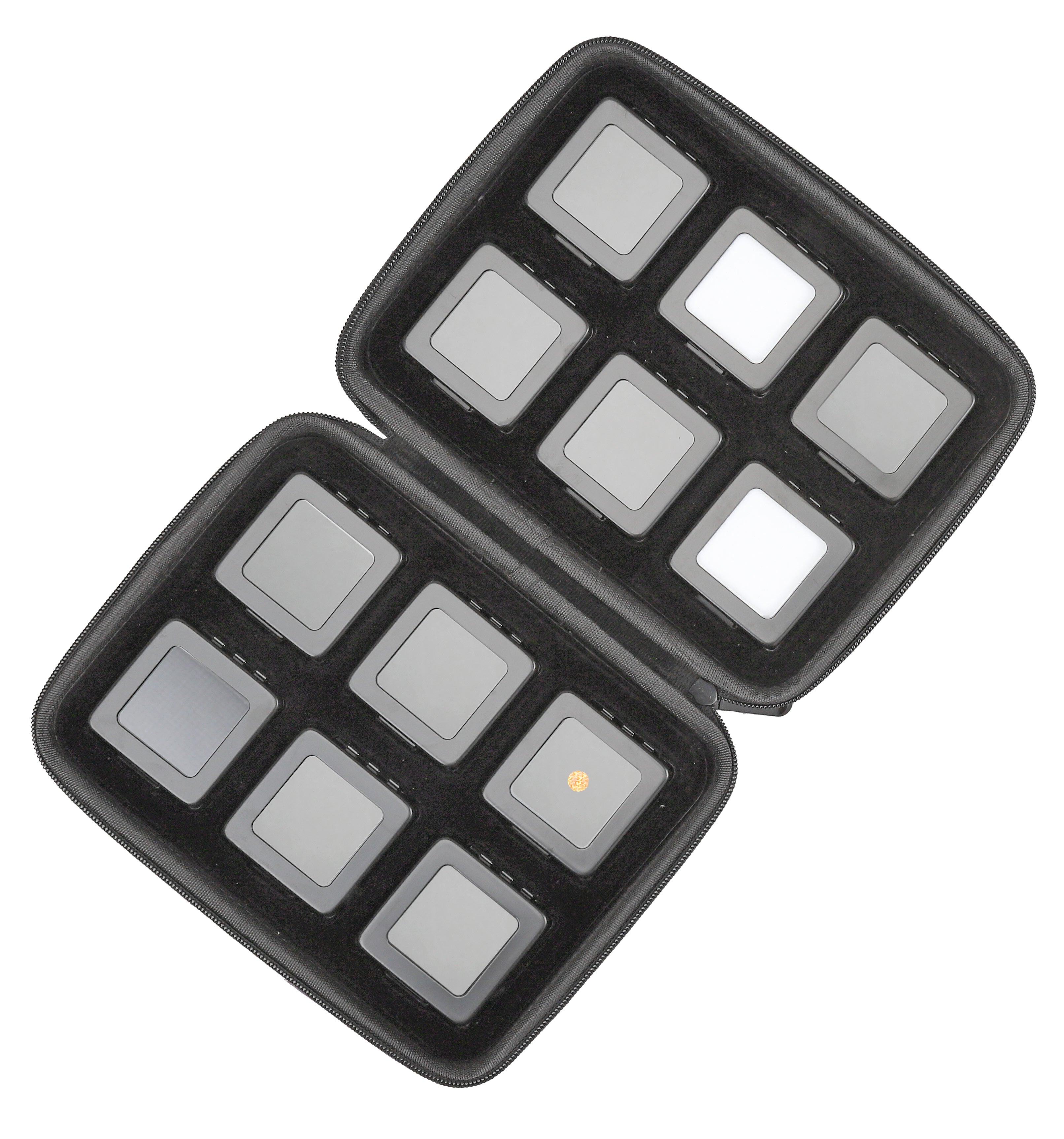 12 Metal Gem Boxes (55mm) in Zippered Folder