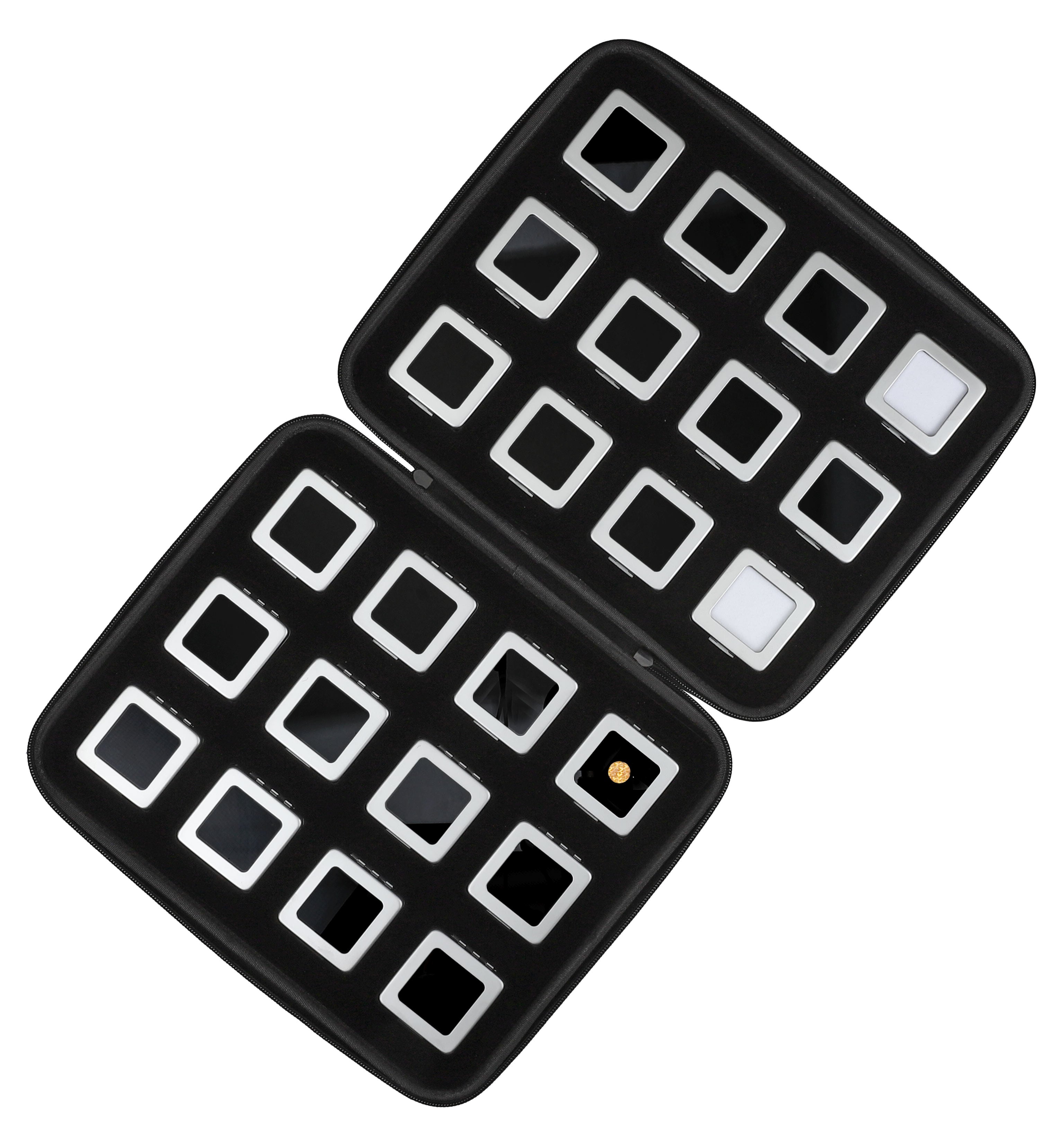24 Metal Gem Boxes (55mm) in Zippered Folder