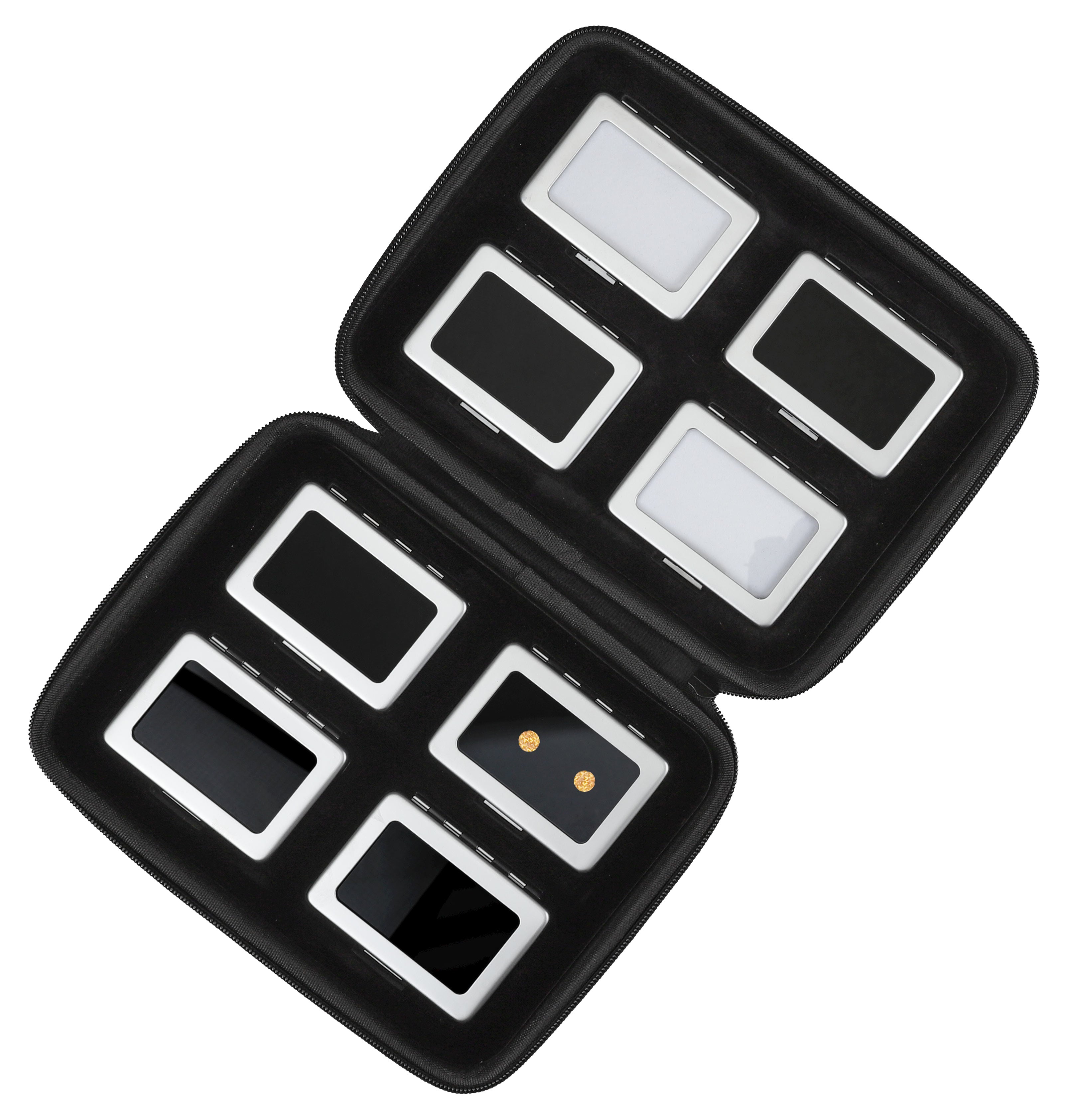 8 Metal Gem Boxes (80 x 55mm) in Zippered Folder