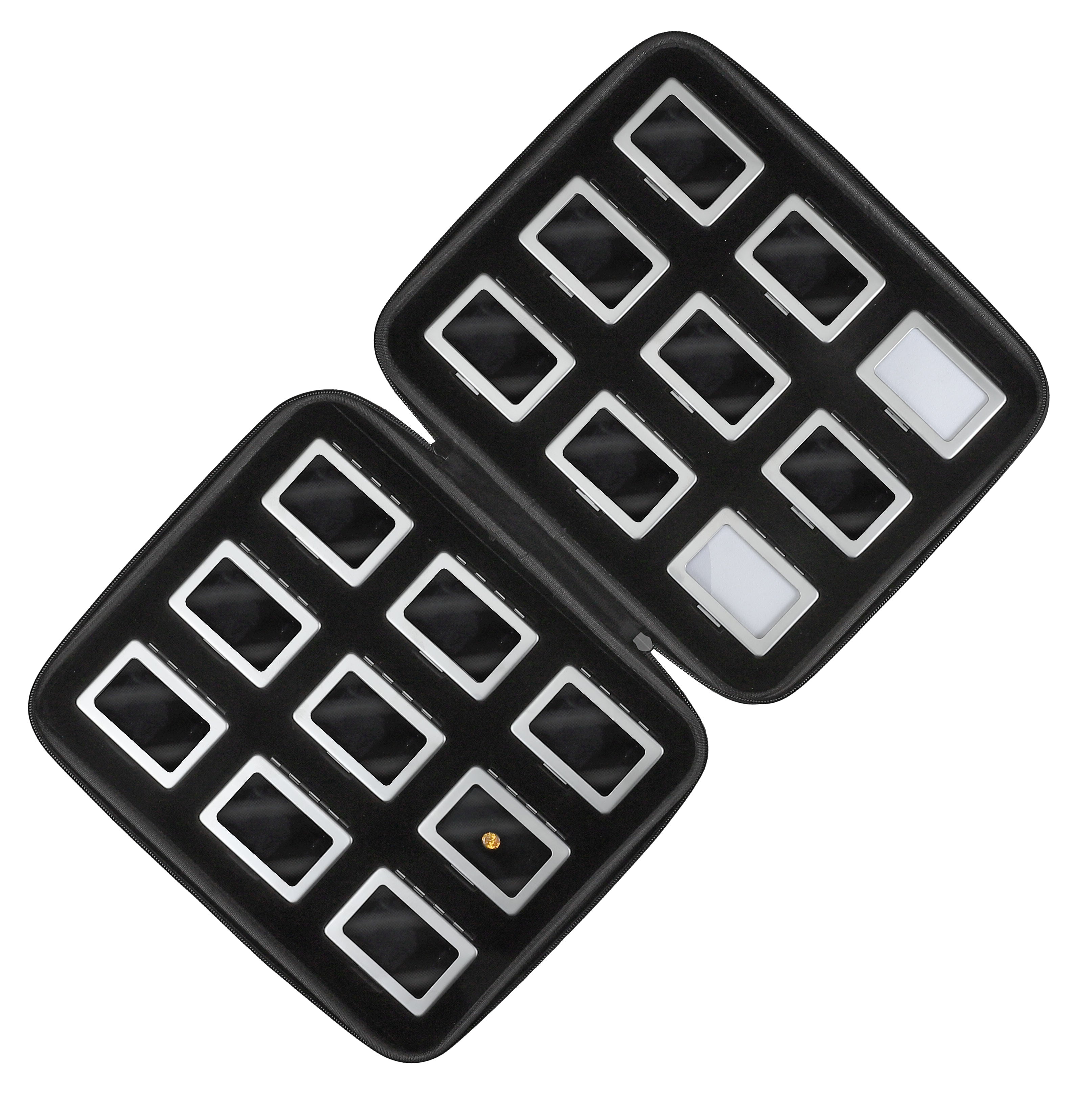 18 Metal Gem Boxes (80 x 55mm) in Zippered Folder
