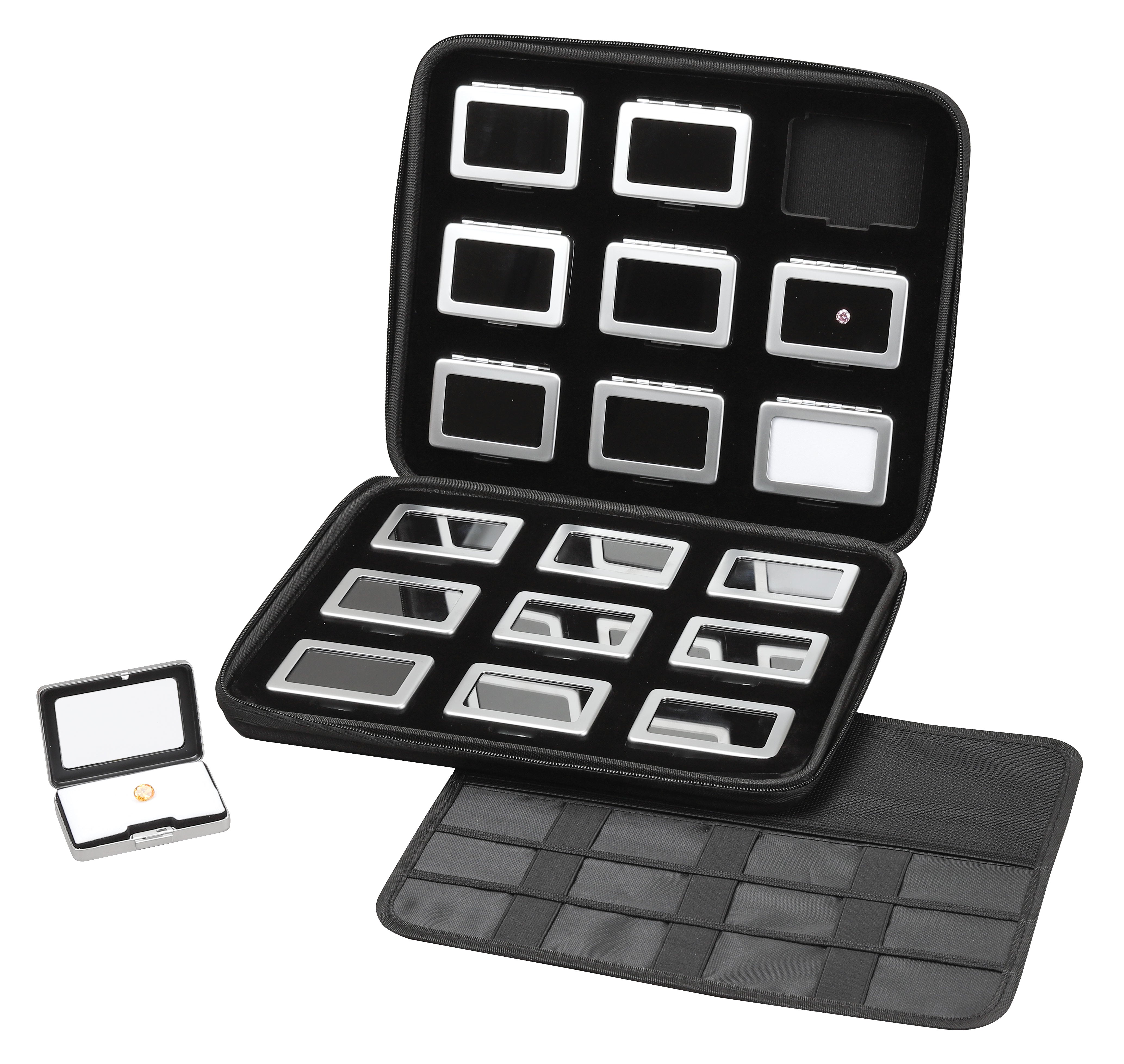 18 Metal Gem Boxes (80 x 55mm) in Zippered Folder