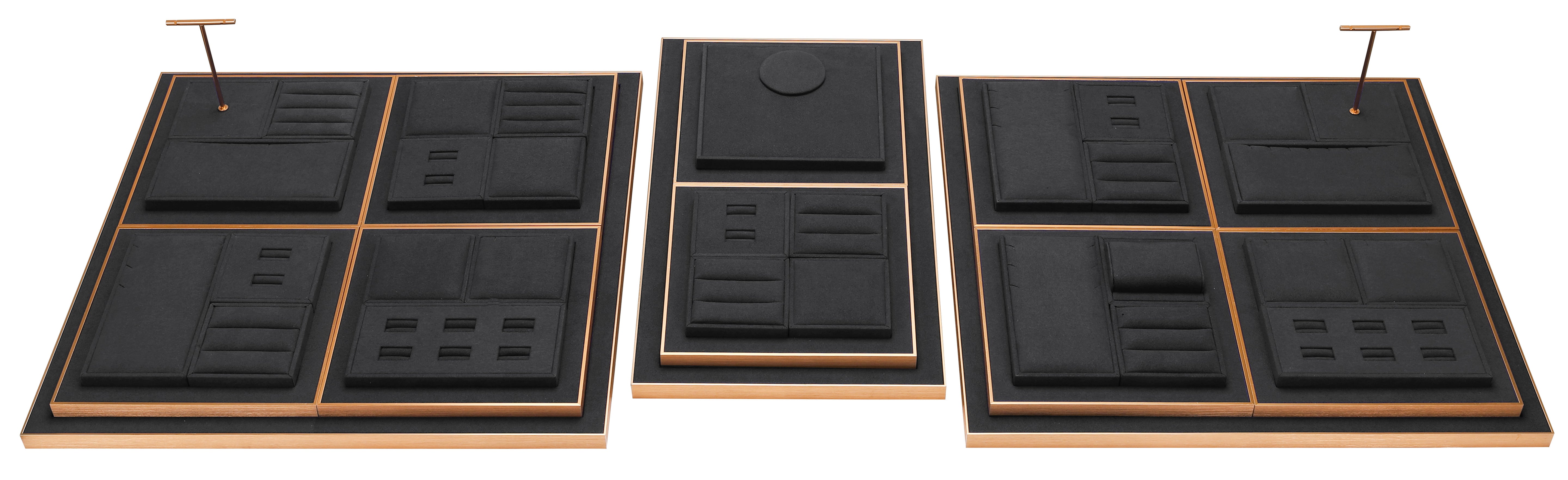 LUXE 43 Piece Showcase Layout Set in Microfiber with Gold Accents