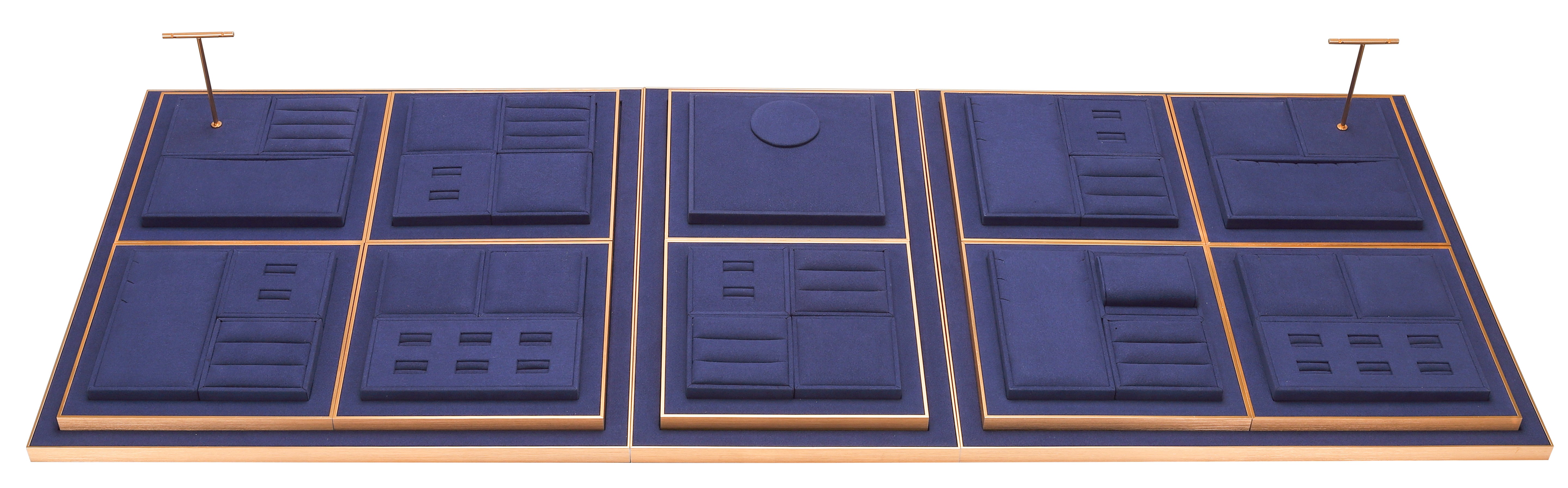 LUXE 43 Piece Showcase Layout Set in Microfiber with Gold Accents