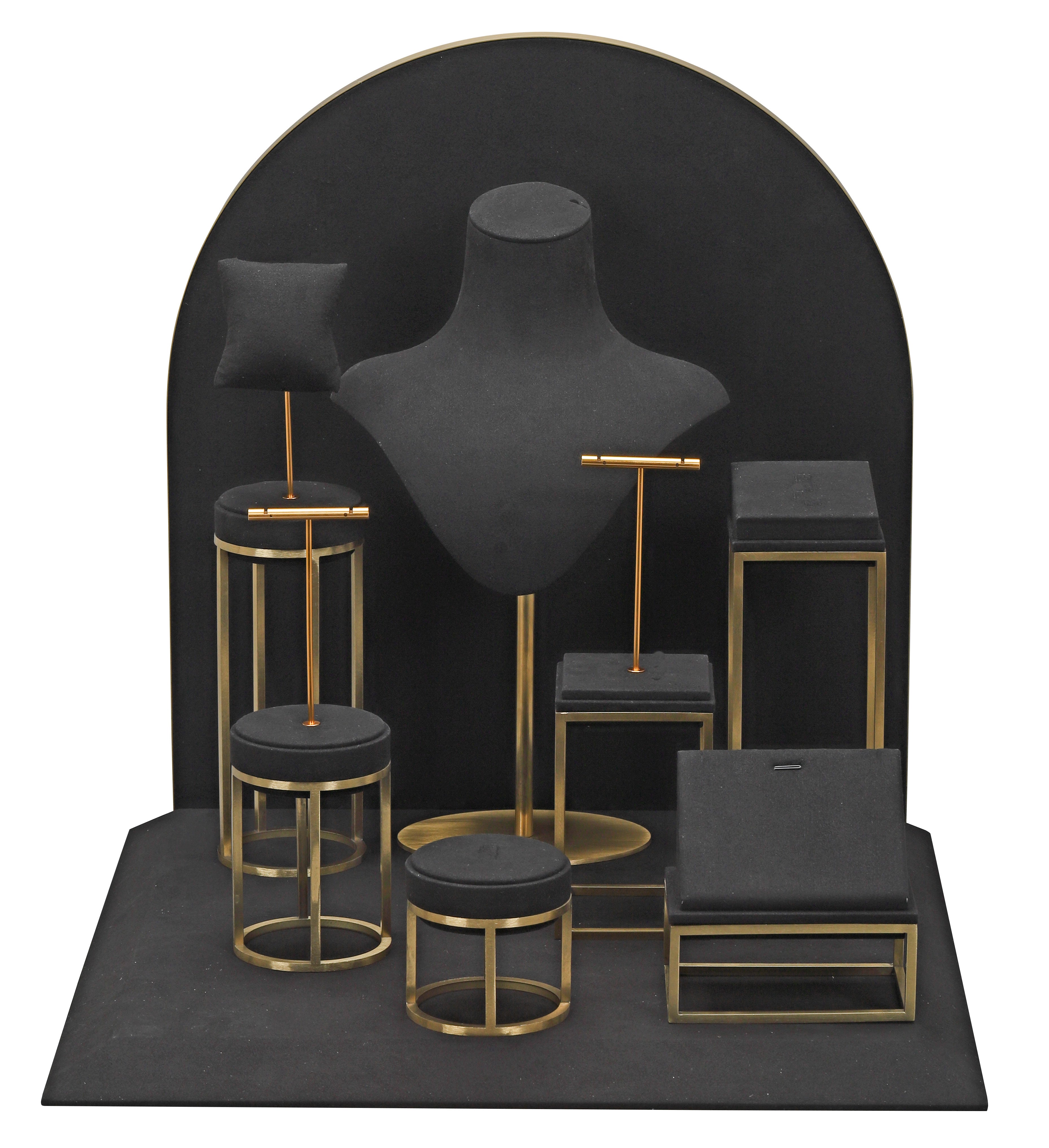 LUXE 9 Piece Window Set in Microfiber with Gold Accents