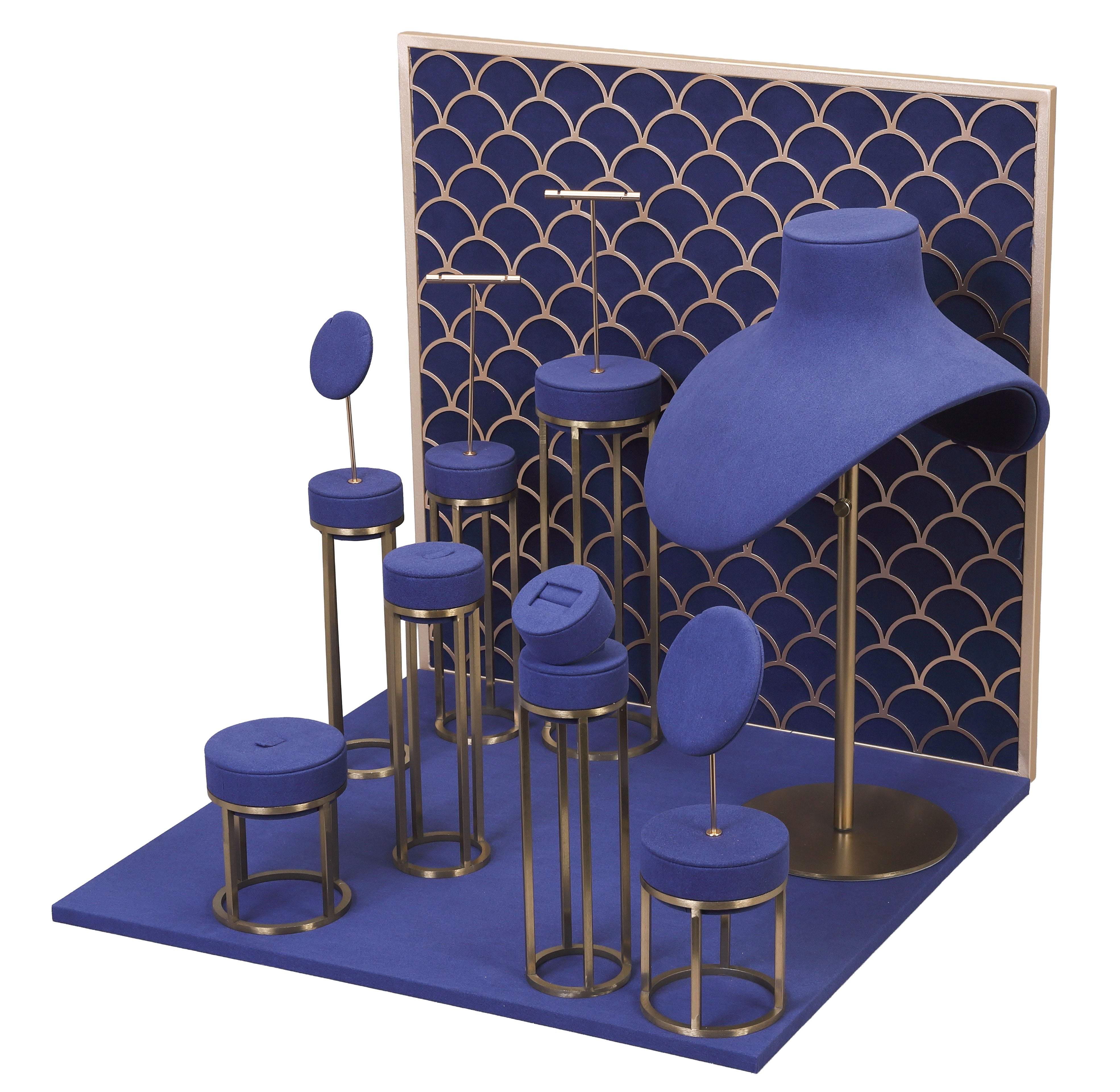 LUXE 10 Piece Window Display Set with Gold Embellishments