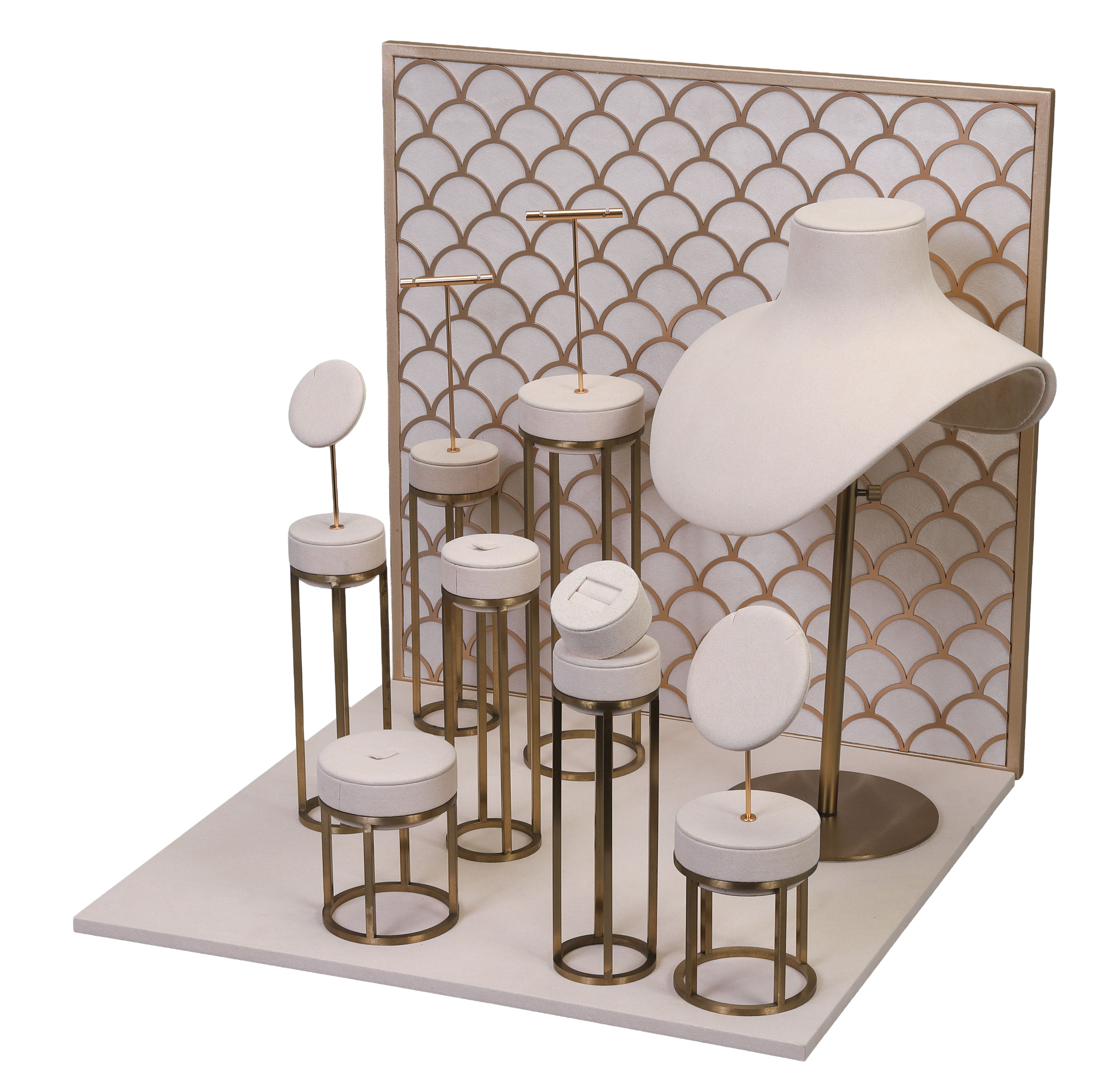 LUXE 10 Piece Window Display Set with Gold Embellishments