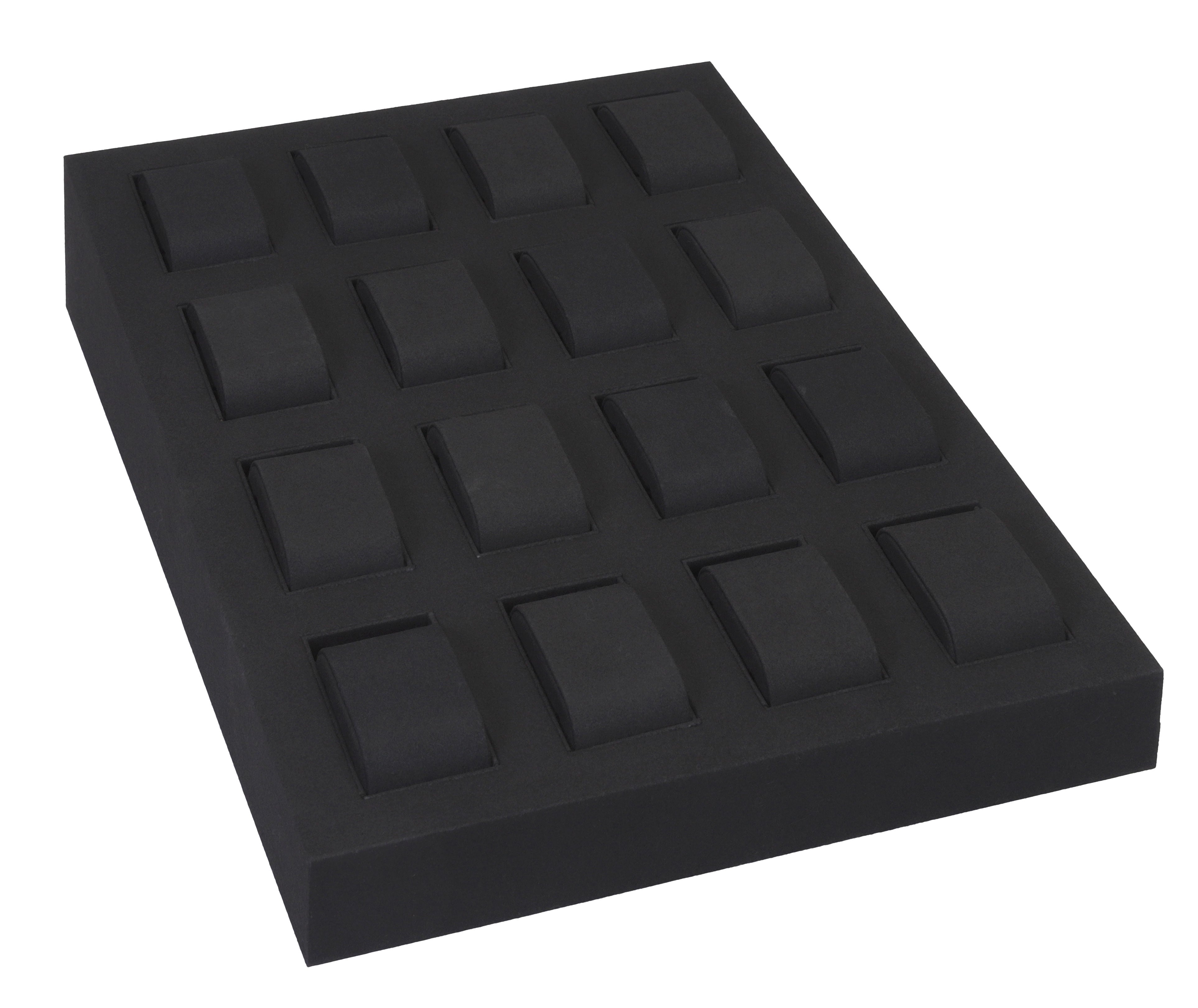 LUXE 16 Watch Display Tray in Microfiber Suede
