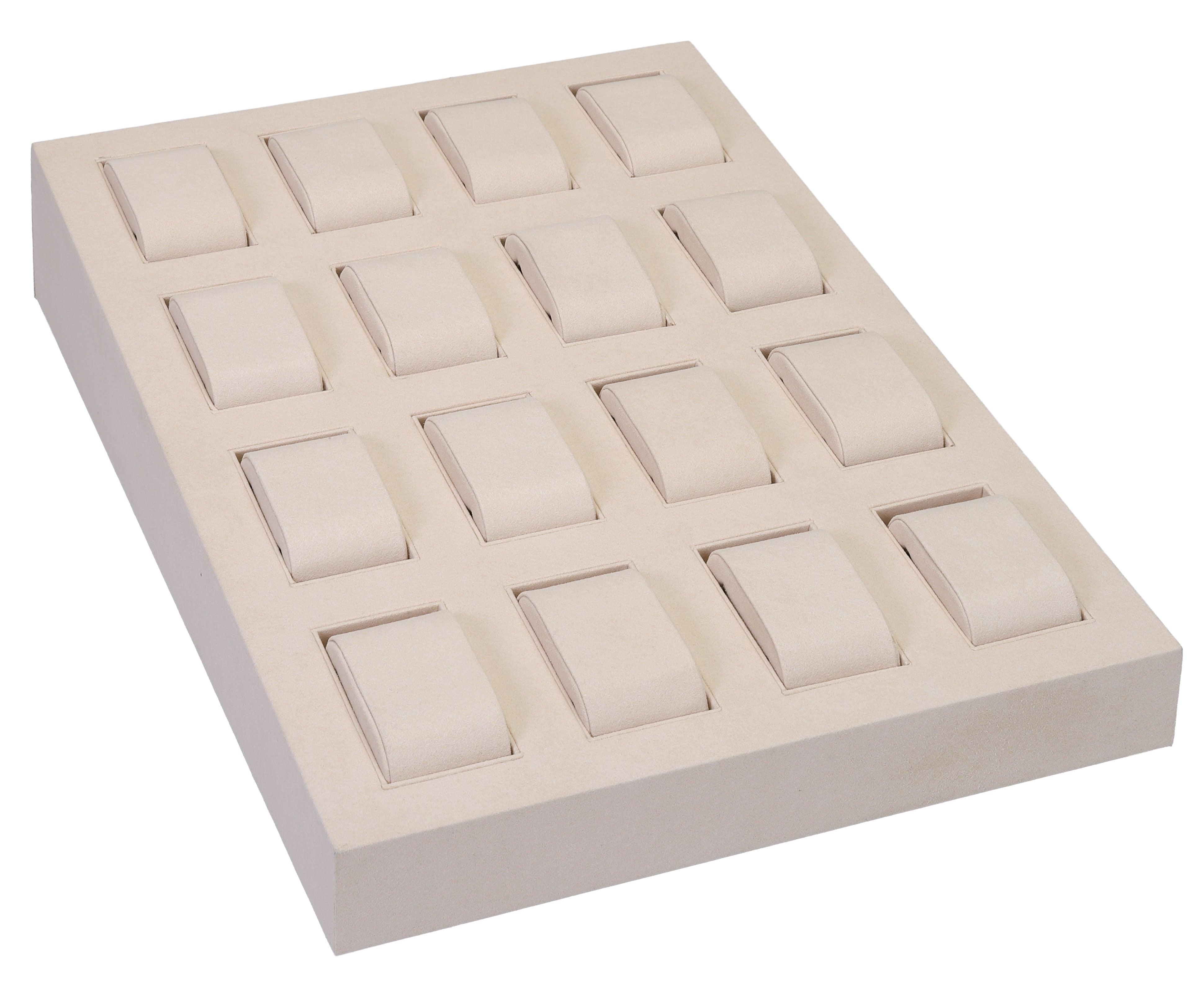 LUXE 16 Watch Display Tray in Microfiber Suede