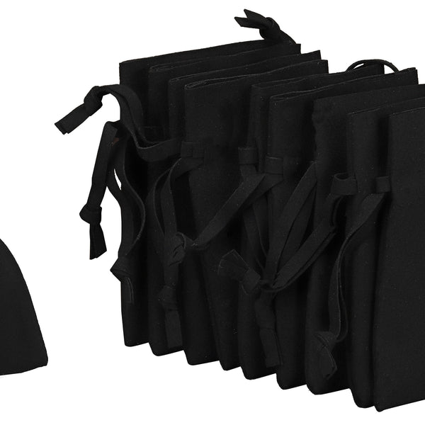 Drawstring Pouches in Microsuede, Pk/20